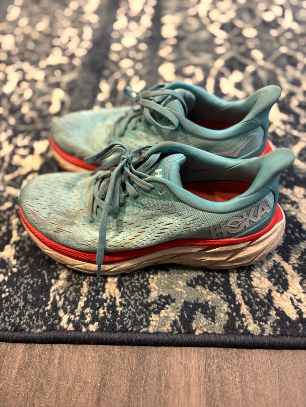 Hoka Women's Aqua Running Shoes with Coral Accent - Picture 3 of 6
